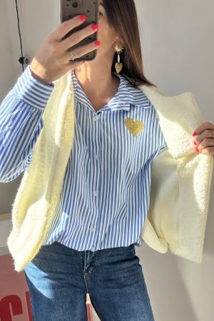 Chemise rayée coeur