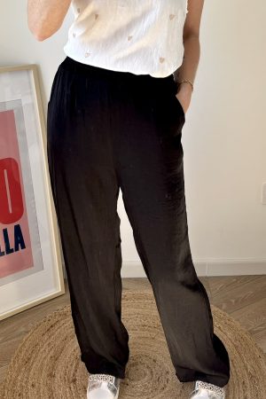 Pantalon fluide satiné L