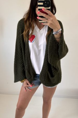 Gilet maille poches