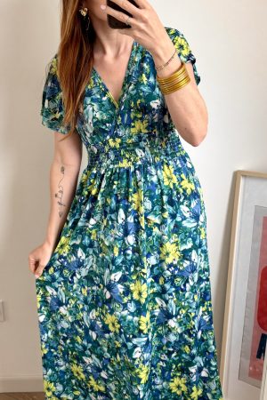 Robe longue fleurie