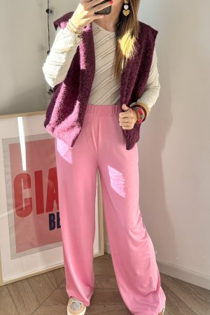 Pantalon fluide rose