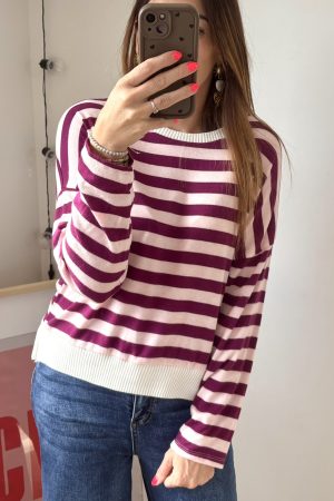 Pull fin à rayures