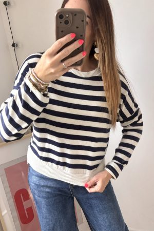 Pull fin à rayures